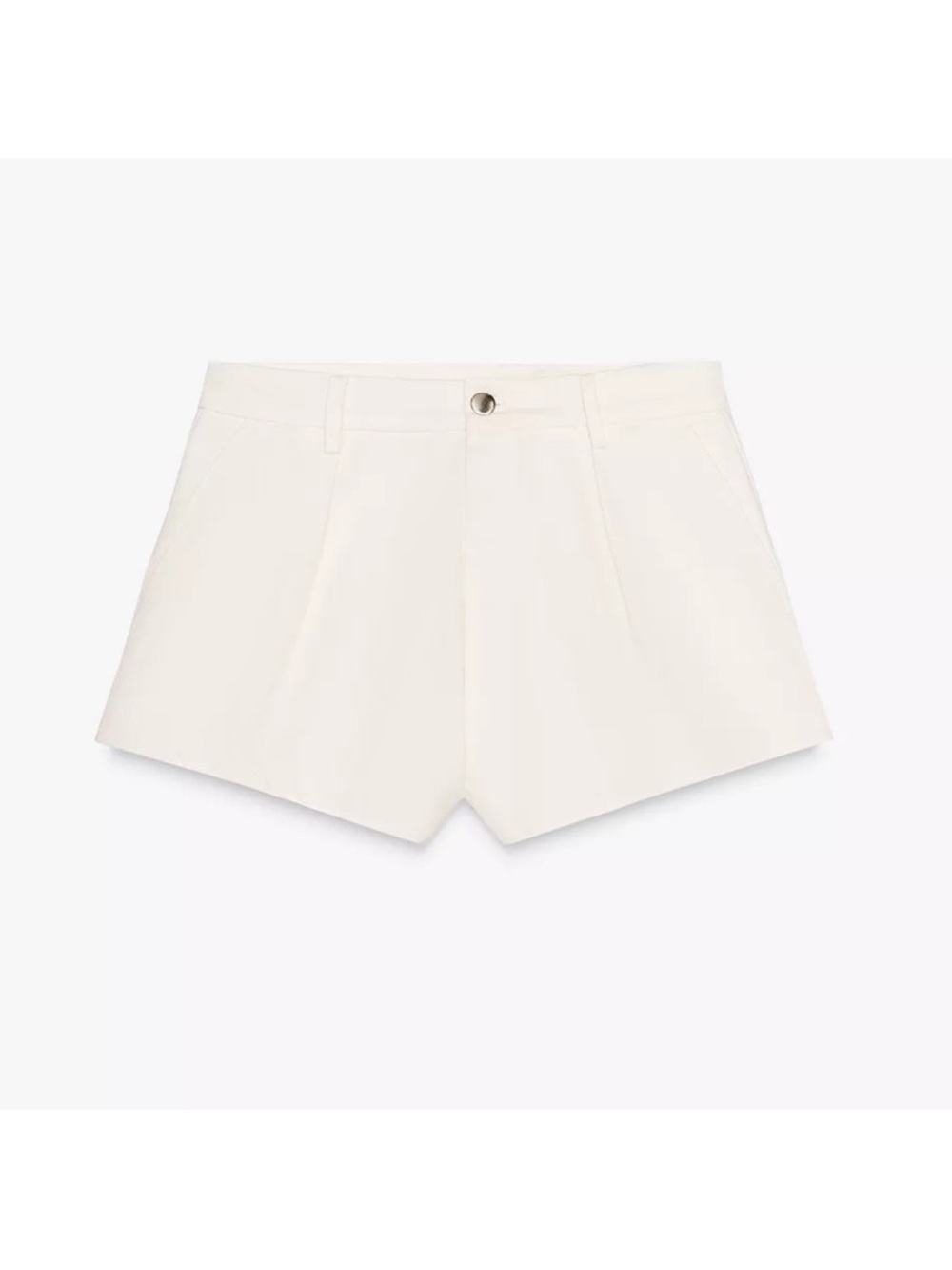 ZARA PLEATED HIGH WAISTED WHITE SHORT ZW COLLECTION